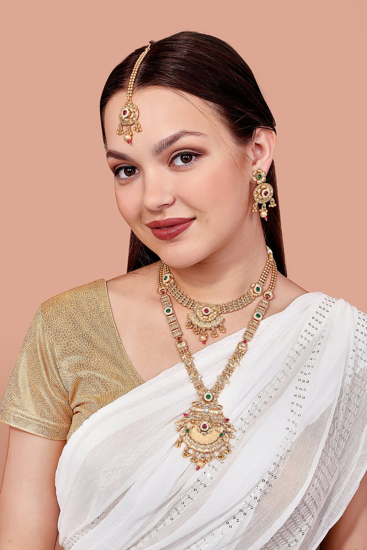 Bridal Temple Jewellery Combo Set - DIPME