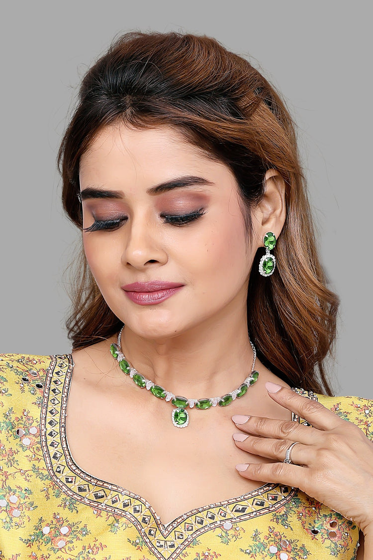 Oval Drop Necklace Set - DIPME