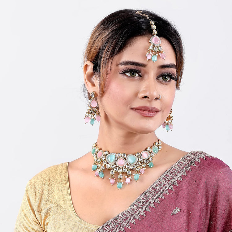 Pastel Uncut Kundan Choker - DIPME
