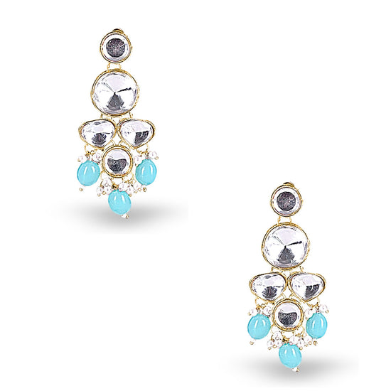 Sky Blue Uncut Kundan Set - DIPME