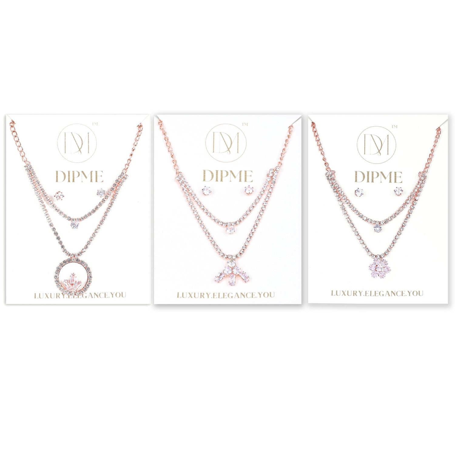 3 Pc Pendant Earring Set - DIPME