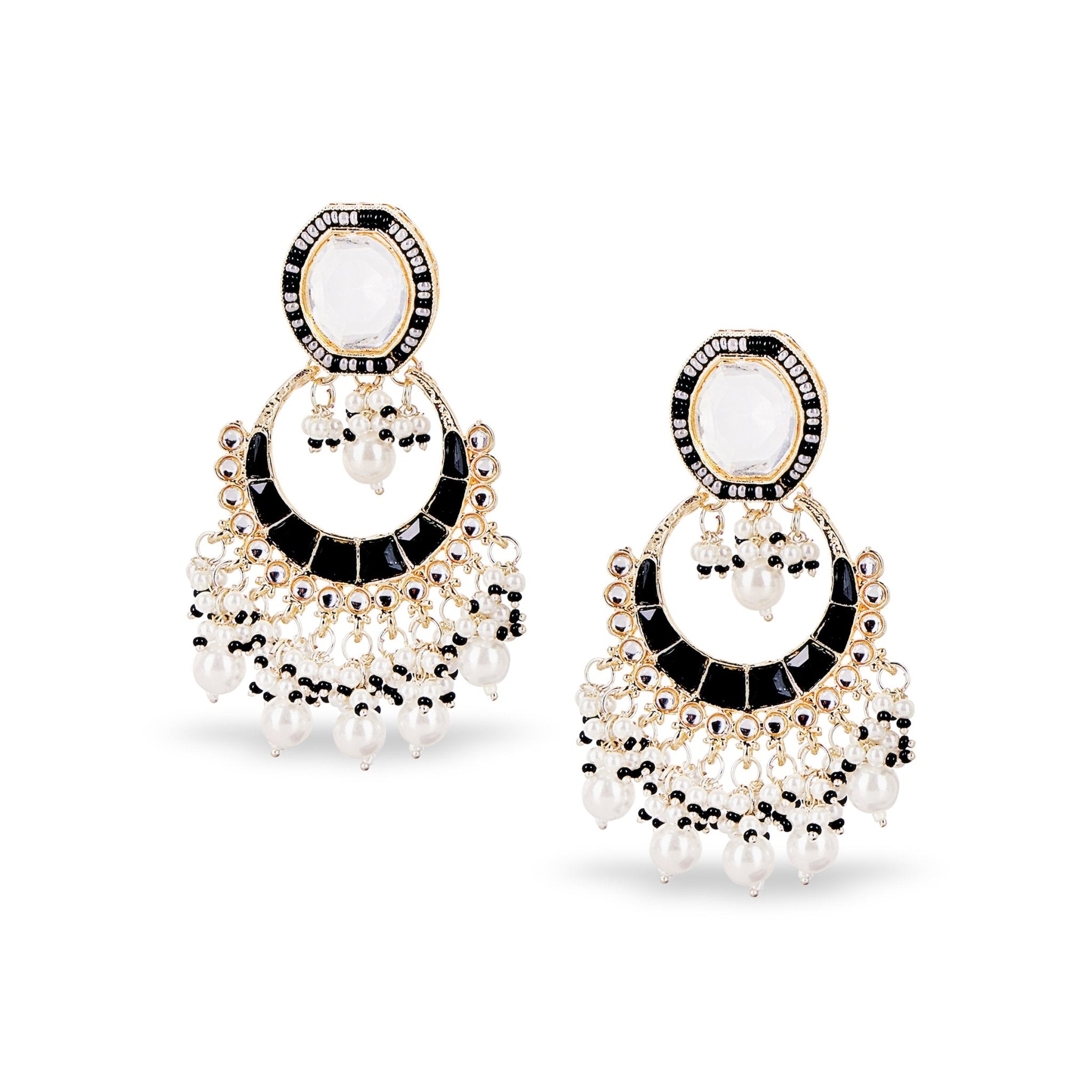 Black Onyx Kundan Long Set - DIPME