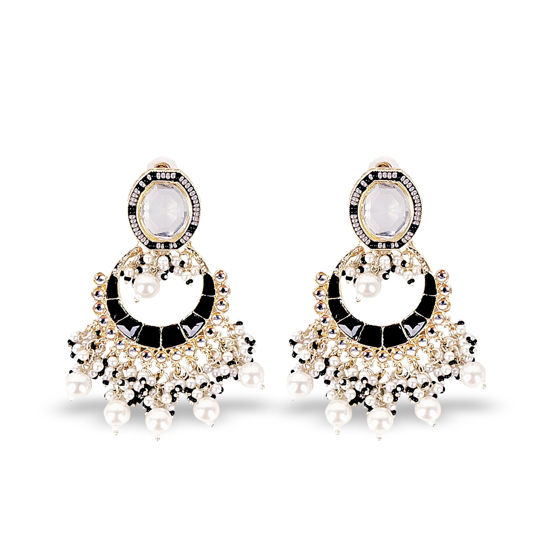 Black Onyx Kundan Long Set - DIPME