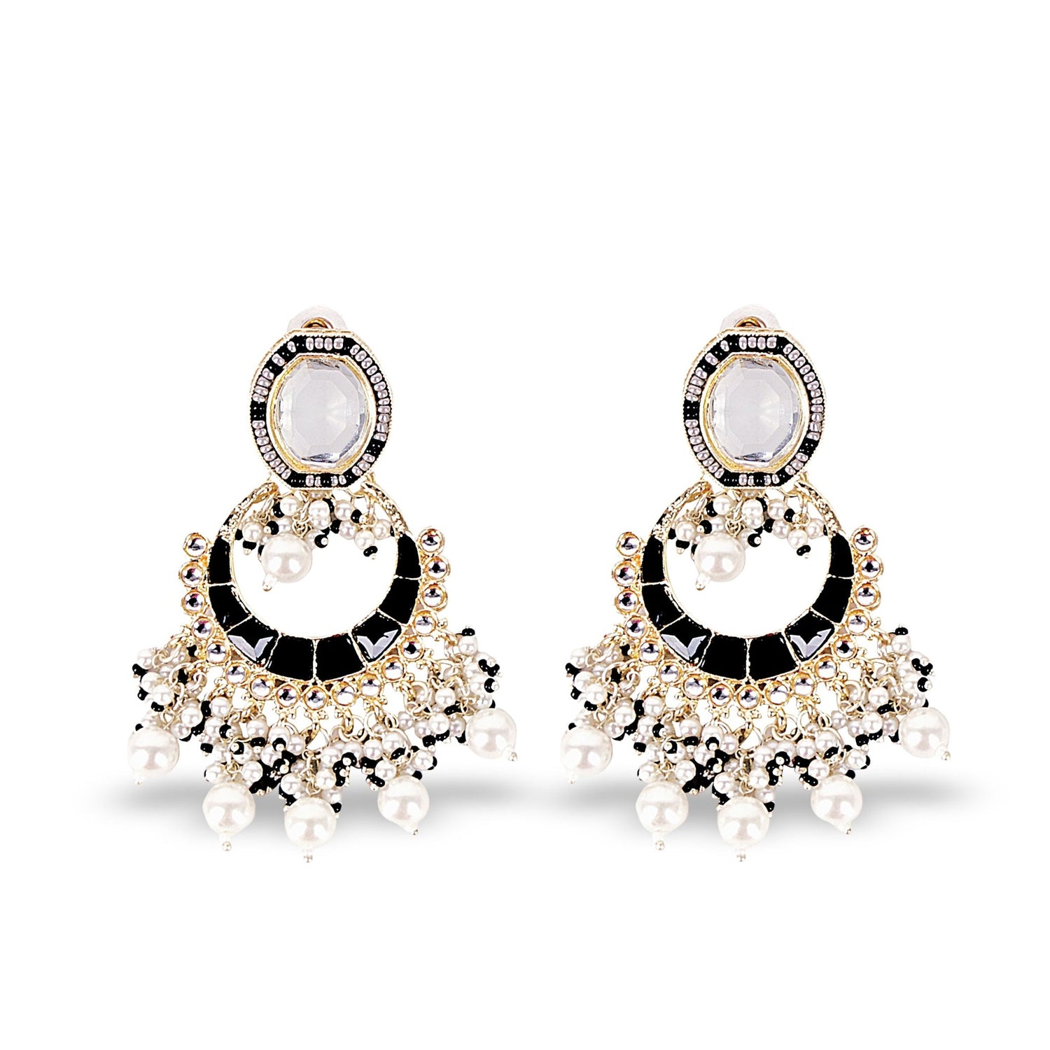 Black Onyx Kundan Long Set - DIPME