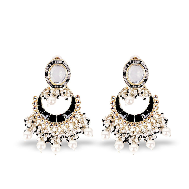 Black Onyx Kundan Long Set - DIPME