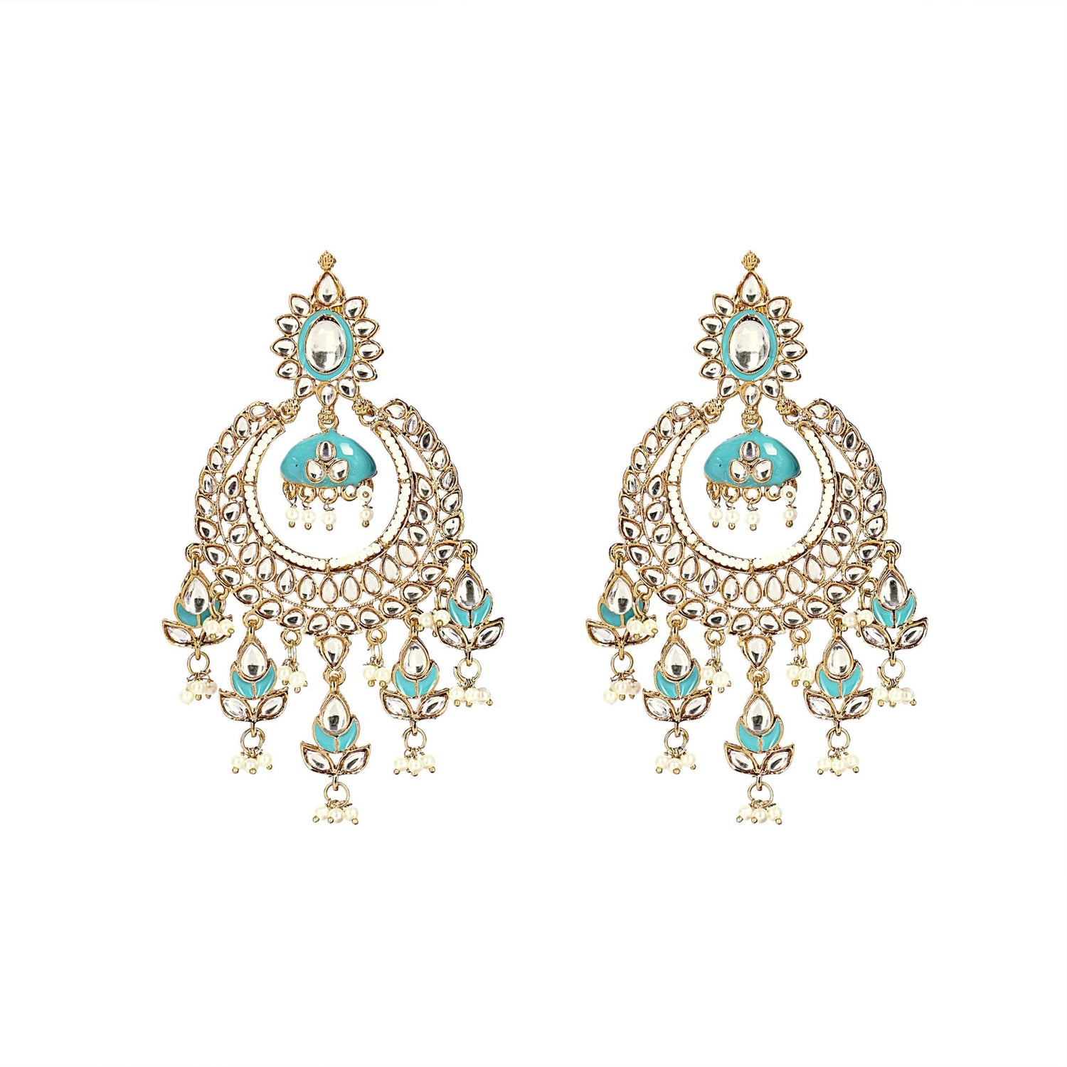 Blue Chandbali Earrings - DIPME