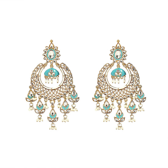 Blue Chandbali Earrings - DIPME
