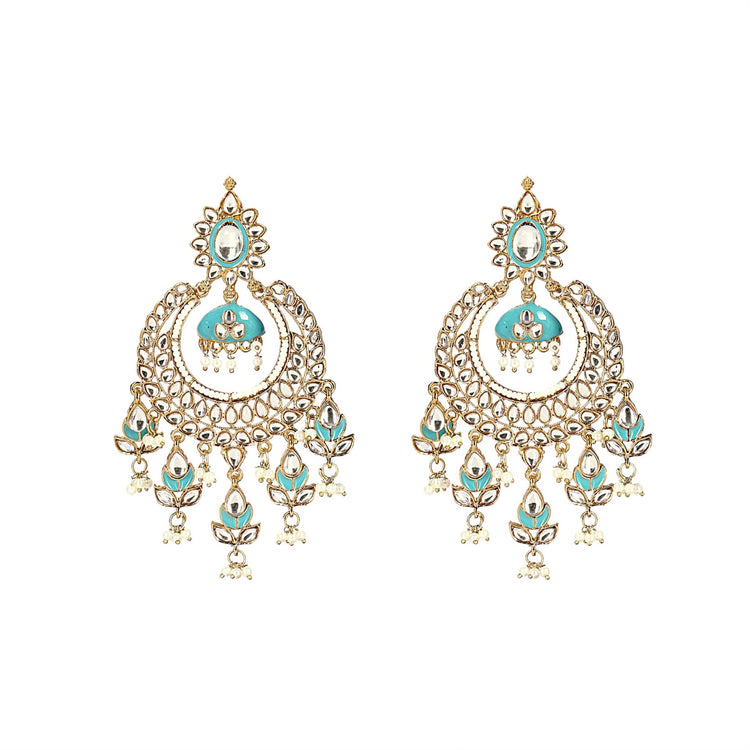 Blue Chandbali Earrings - DIPME