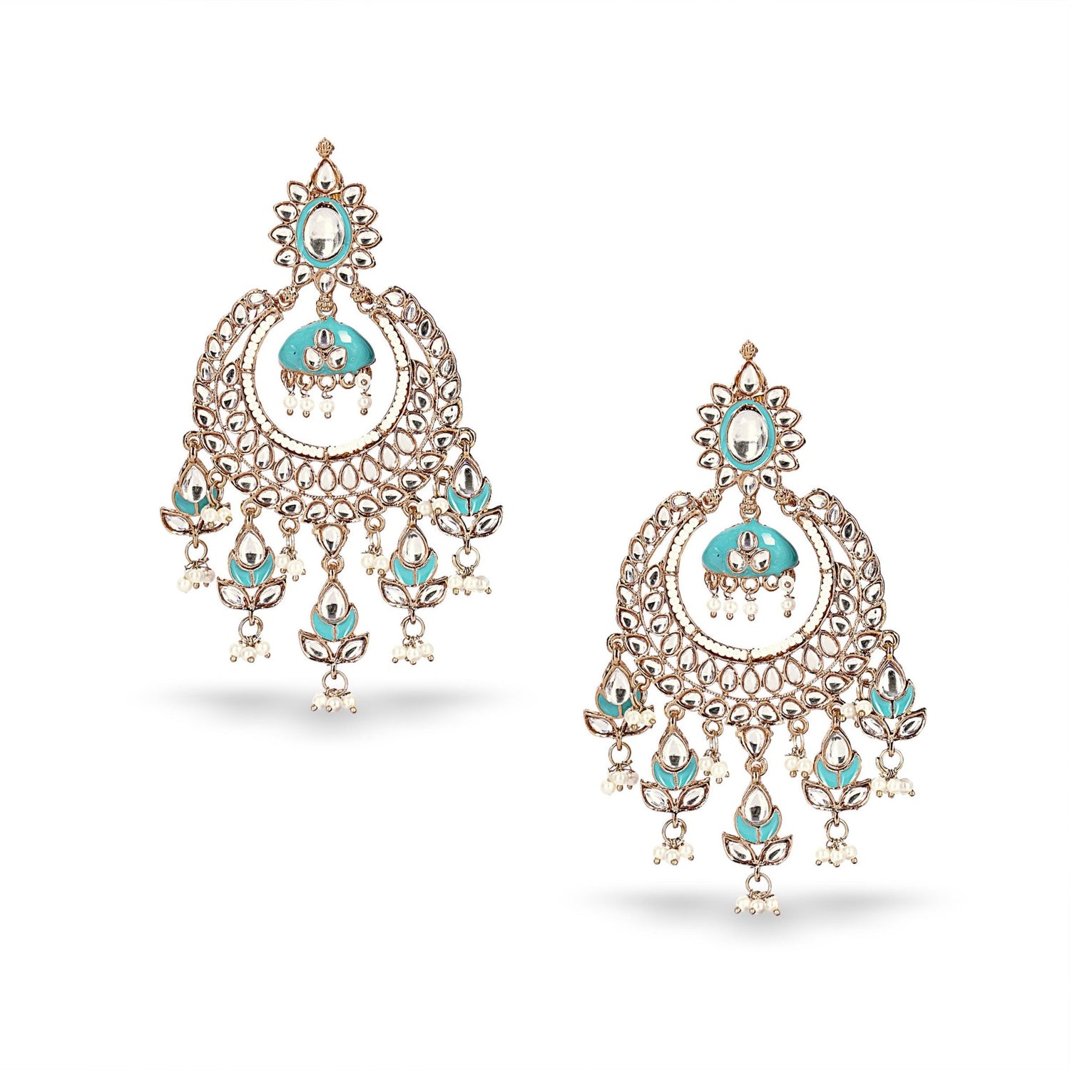 Blue Chandbali Earrings - DIPME