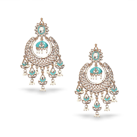 Blue Chandbali Earrings - DIPME