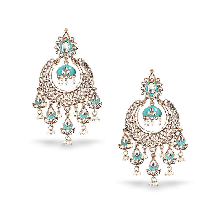 Blue Chandbali Earrings - DIPME