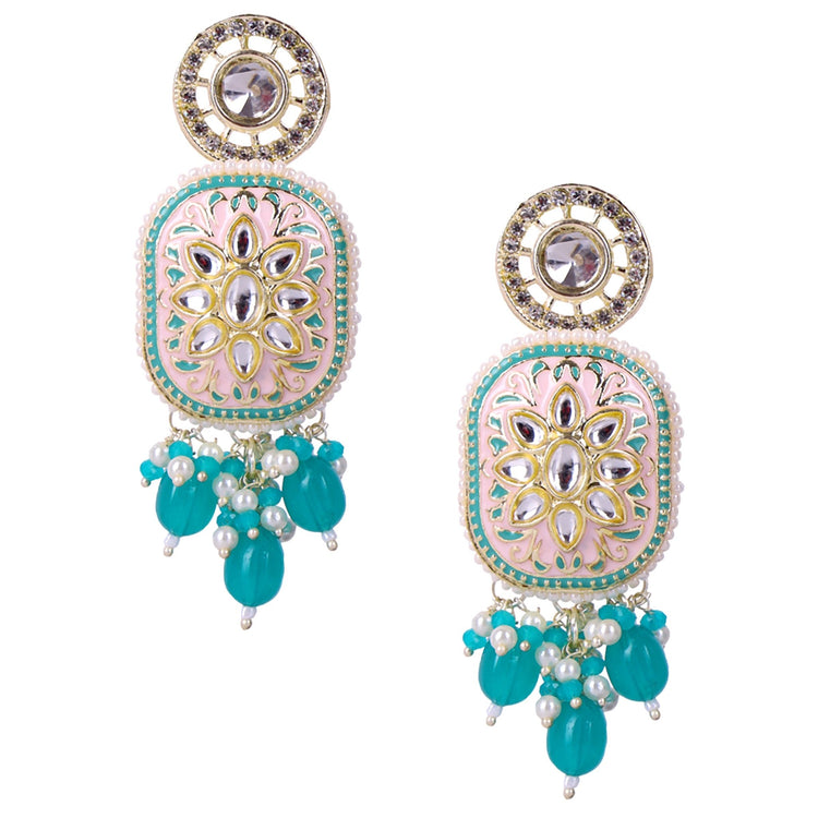 Blush Pink Kundan Pearl Choker Set - DIPME