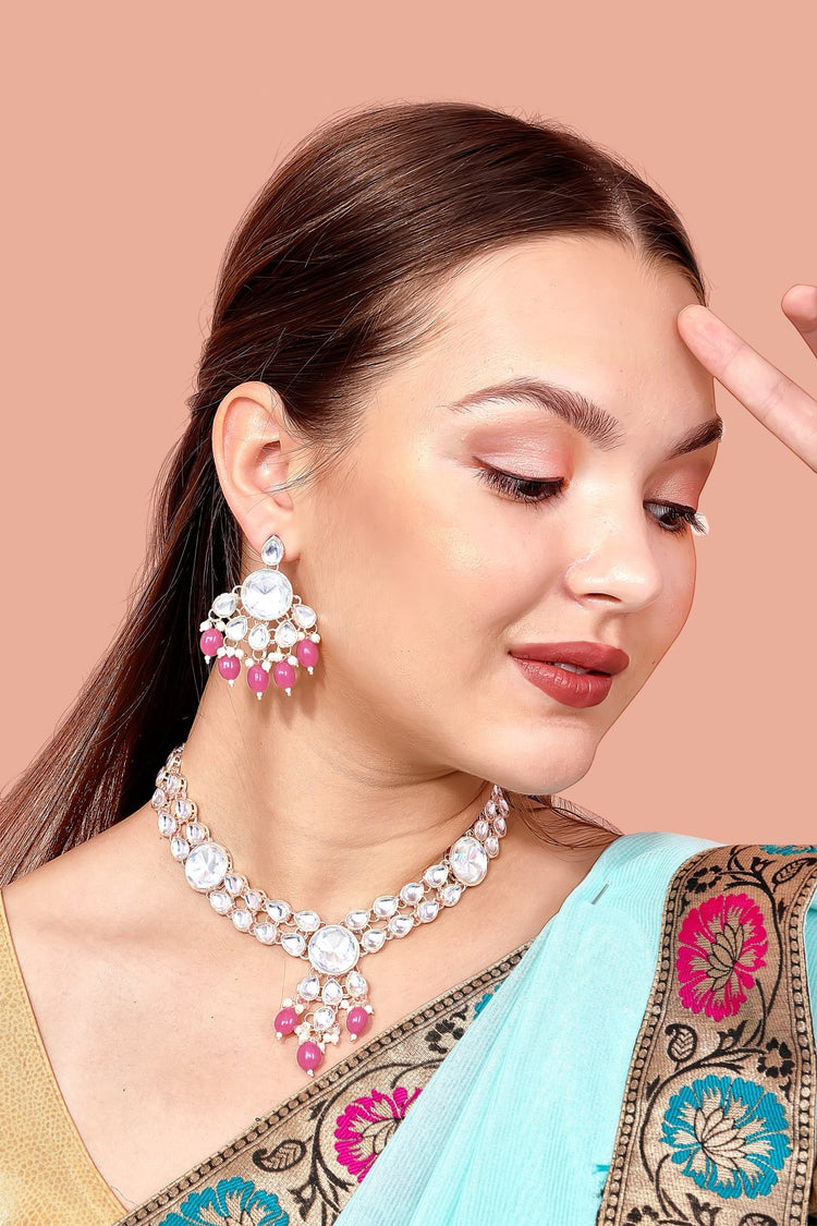 Blush Pink Uncut Kundan - DIPME