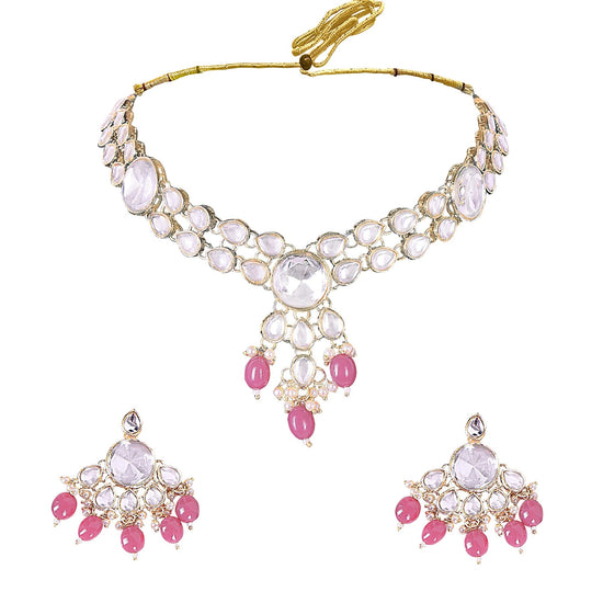 Blush Pink Uncut Kundan - DIPME
