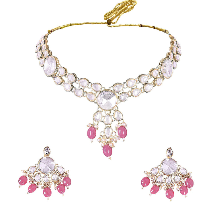 Blush Pink Uncut Kundan - DIPME