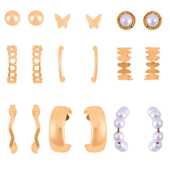 Boho Vibes 9 Pair Earrings Combo - DIPME