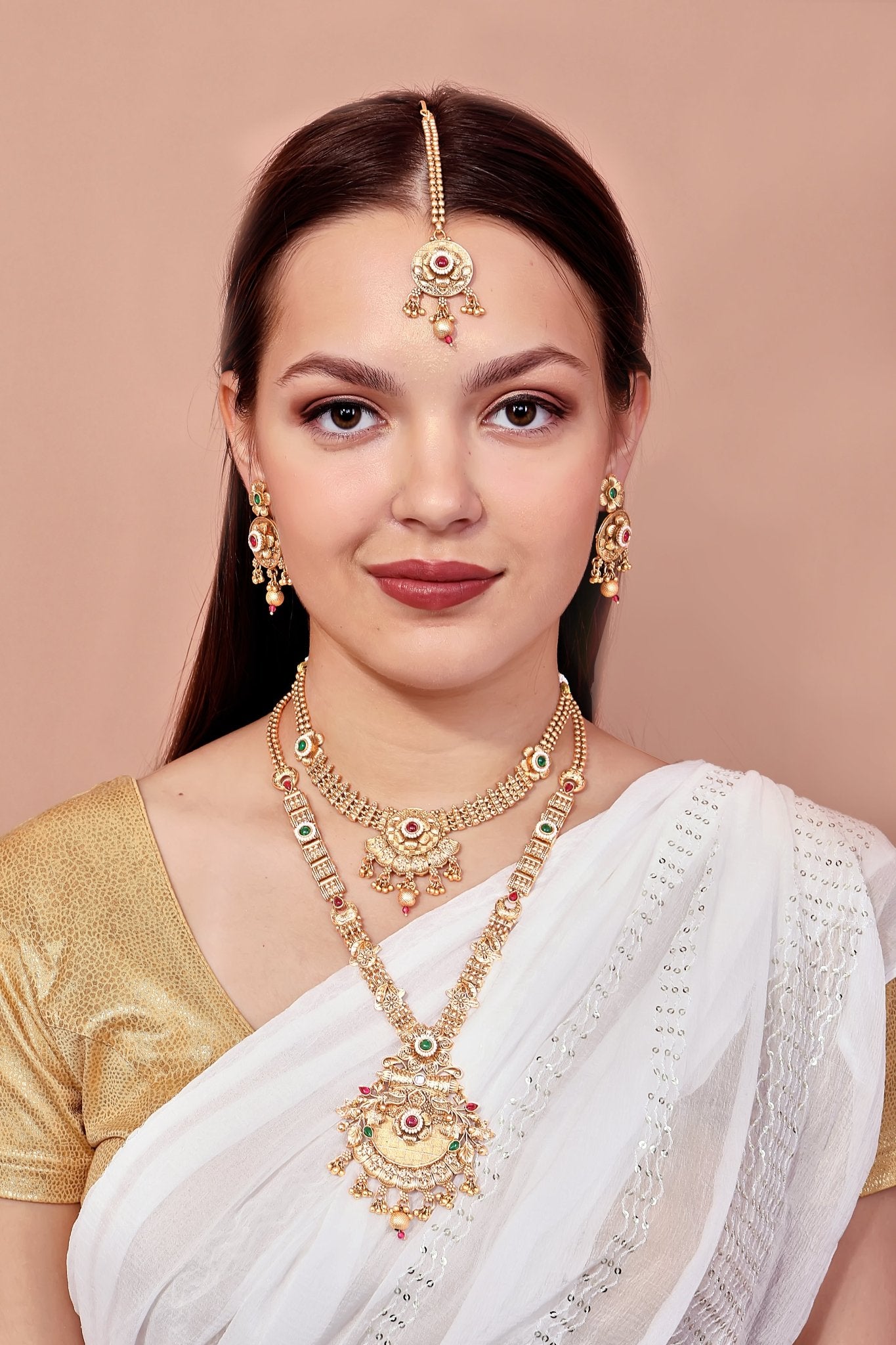 Bridal Temple Jewellery Combo Set - DIPME