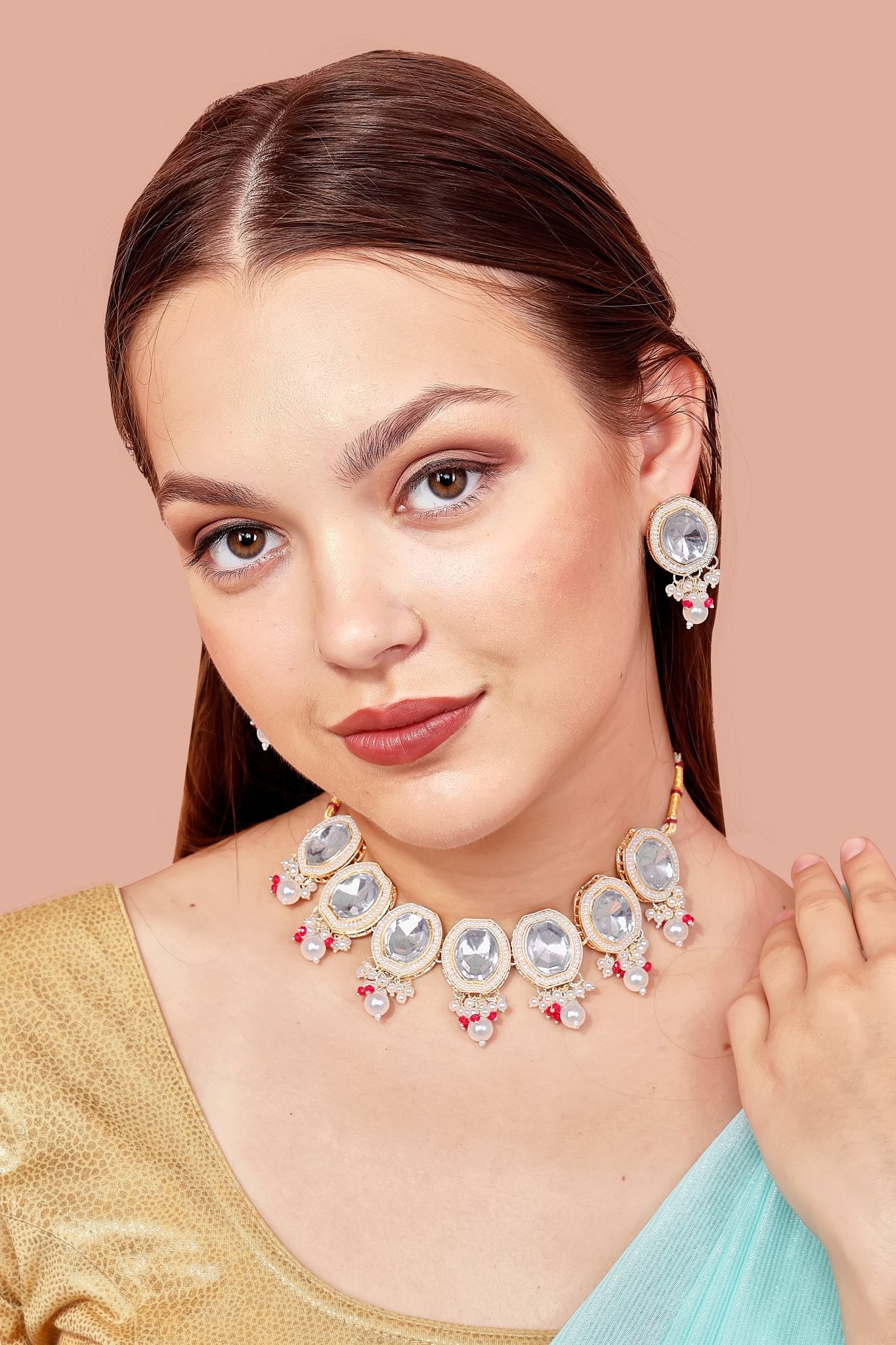 Champagne Gold Kundan Set - DIPME