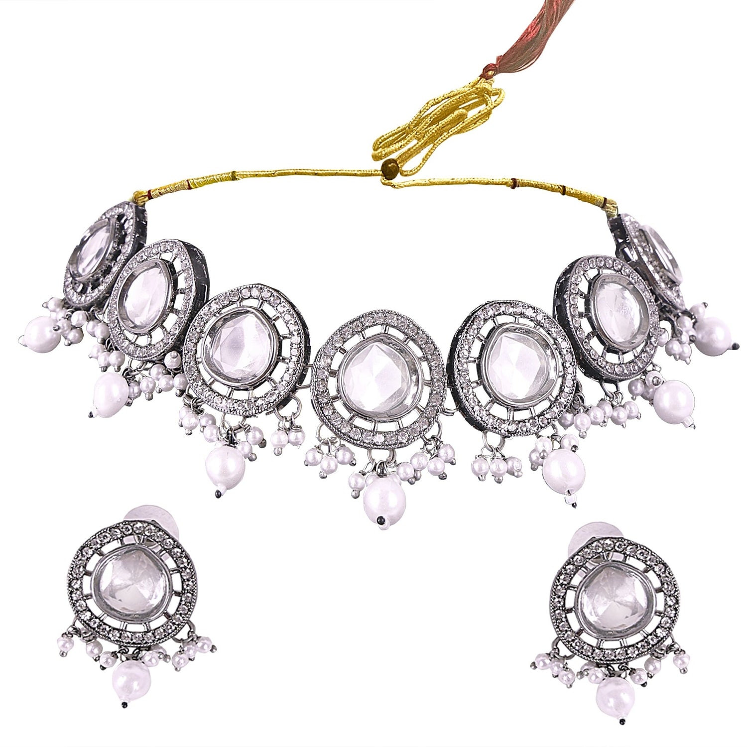 Charcoal Oxidized Choker Set - DIPME