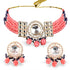 Coral Pink Kundan Pearl Choker Set - DIPME