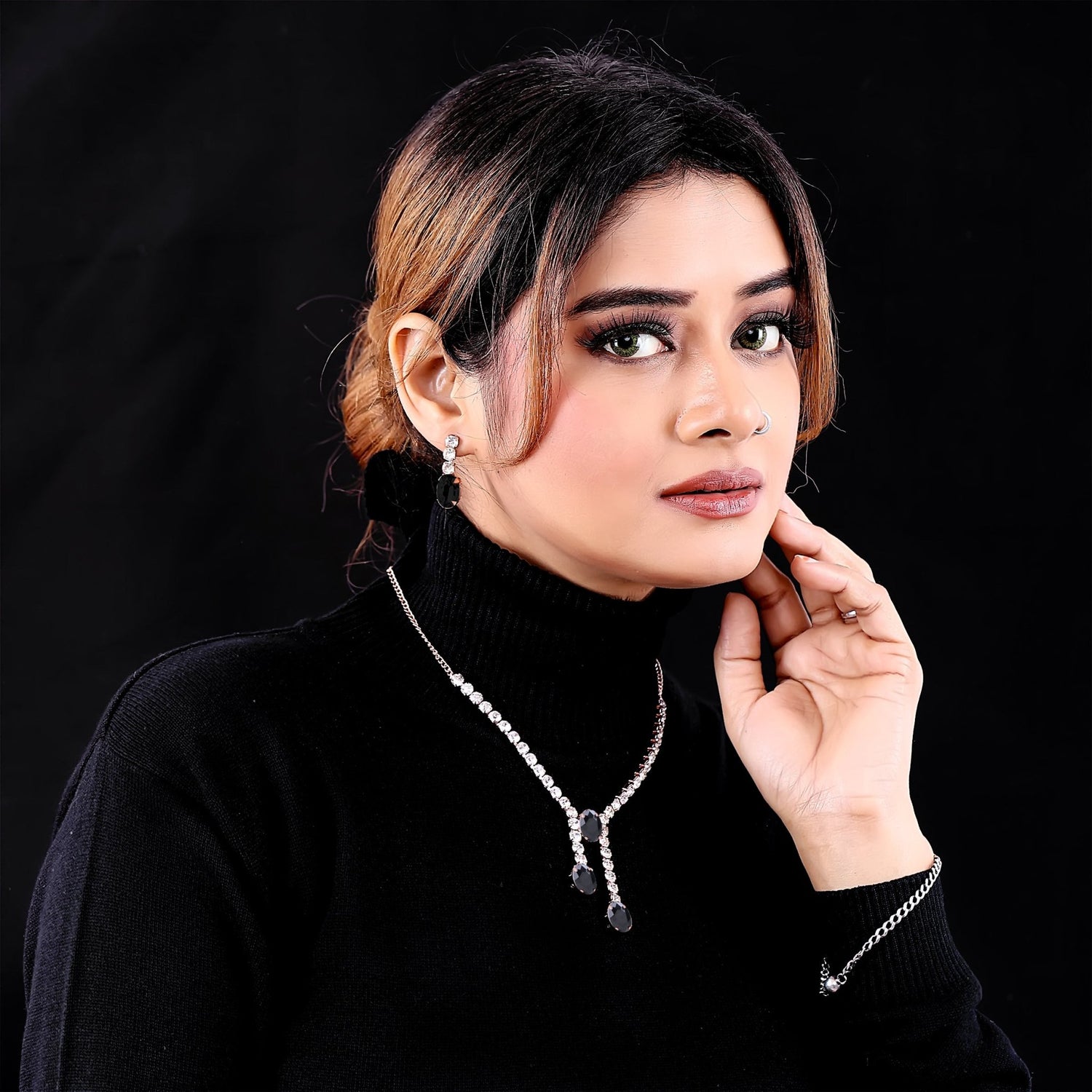 Crystal Drop Necklace Set - DIPME