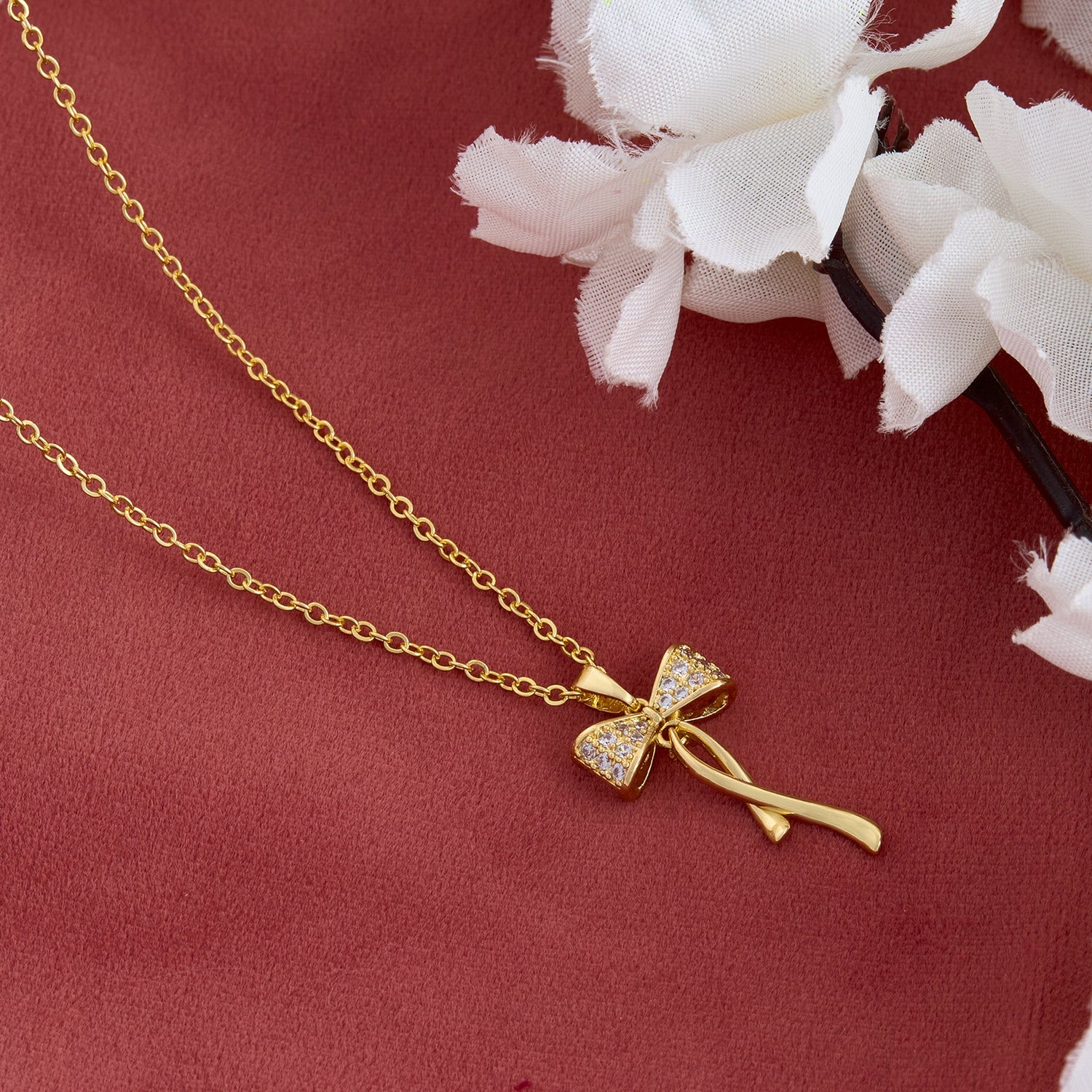 Diamond Bow Pendant Set - DIPME