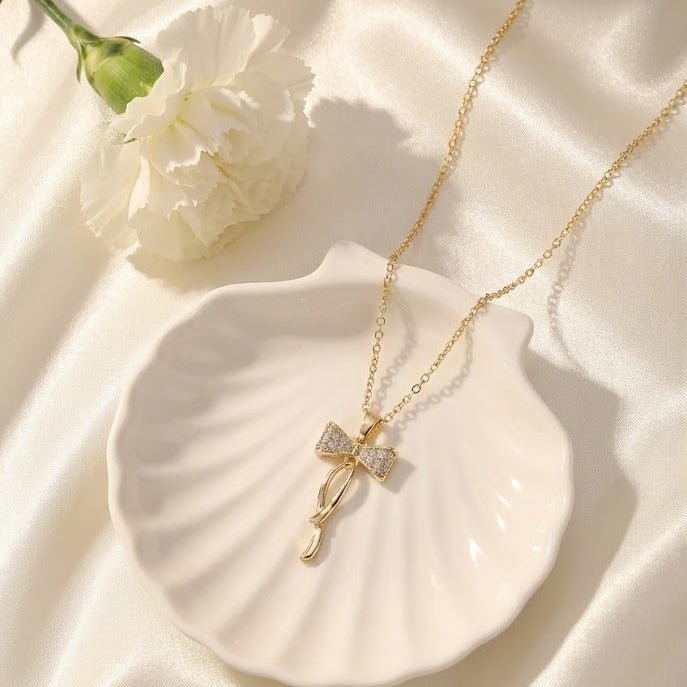 Diamond Bow Pendant Set - DIPME