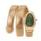 DIPME Gold - Toned Snake Coil Bracelet Watch for Women | Crystal - Studded Dial Bangle Watch | Statement Party & Festive Wear - DIPME
