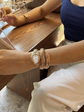 DIPME Gold - Toned Snake Coil Bracelet Watch for Women | Crystal - Studded Dial Bangle Watch | Statement Party & Festive Wear - DIPME