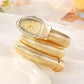 DIPME Gold - Toned Snake Coil Bracelet Watch for Women | Crystal - Studded Dial Bangle Watch | Statement Party & Festive Wear - DIPME