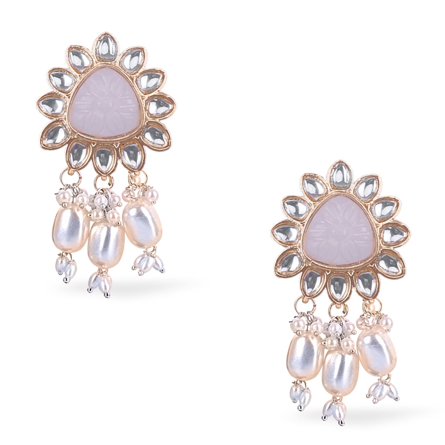 Dusty Pink Lotus Pearl Choker Set - DIPME