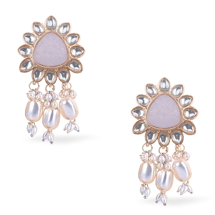 Dusty Pink Lotus Pearl Choker Set - DIPME