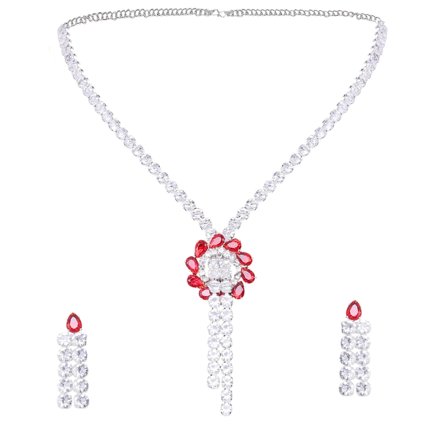 Floral Drop Necklace Set - DIPME