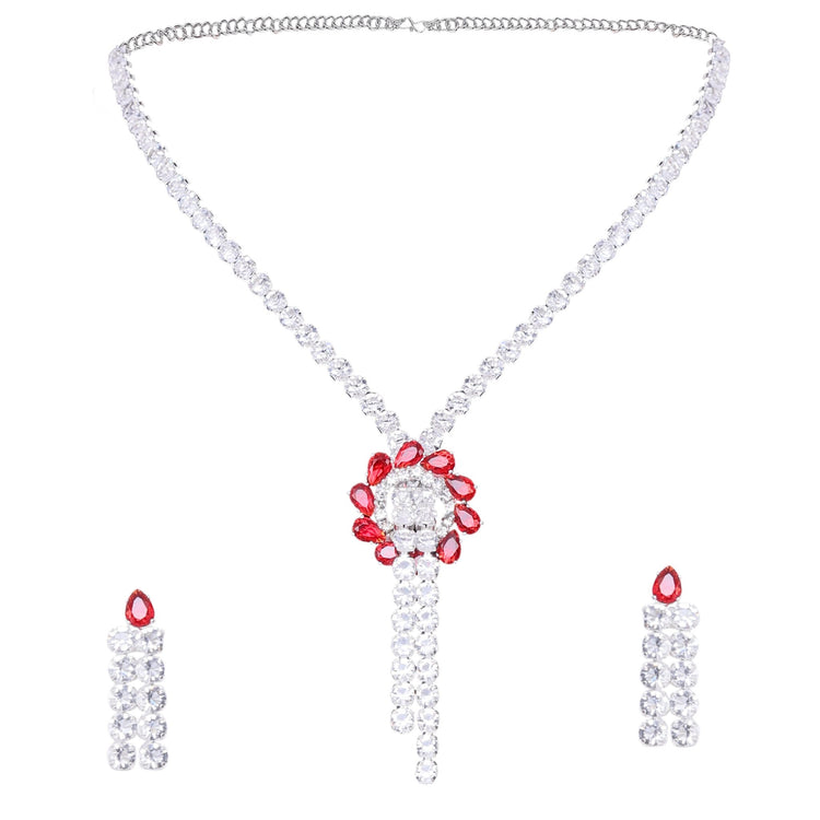 Floral Drop Necklace Set - DIPME
