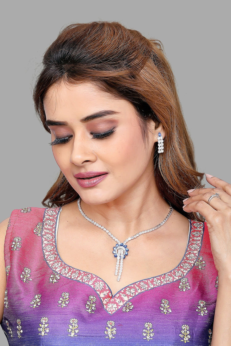 Floral Drop Necklace Set - DIPME