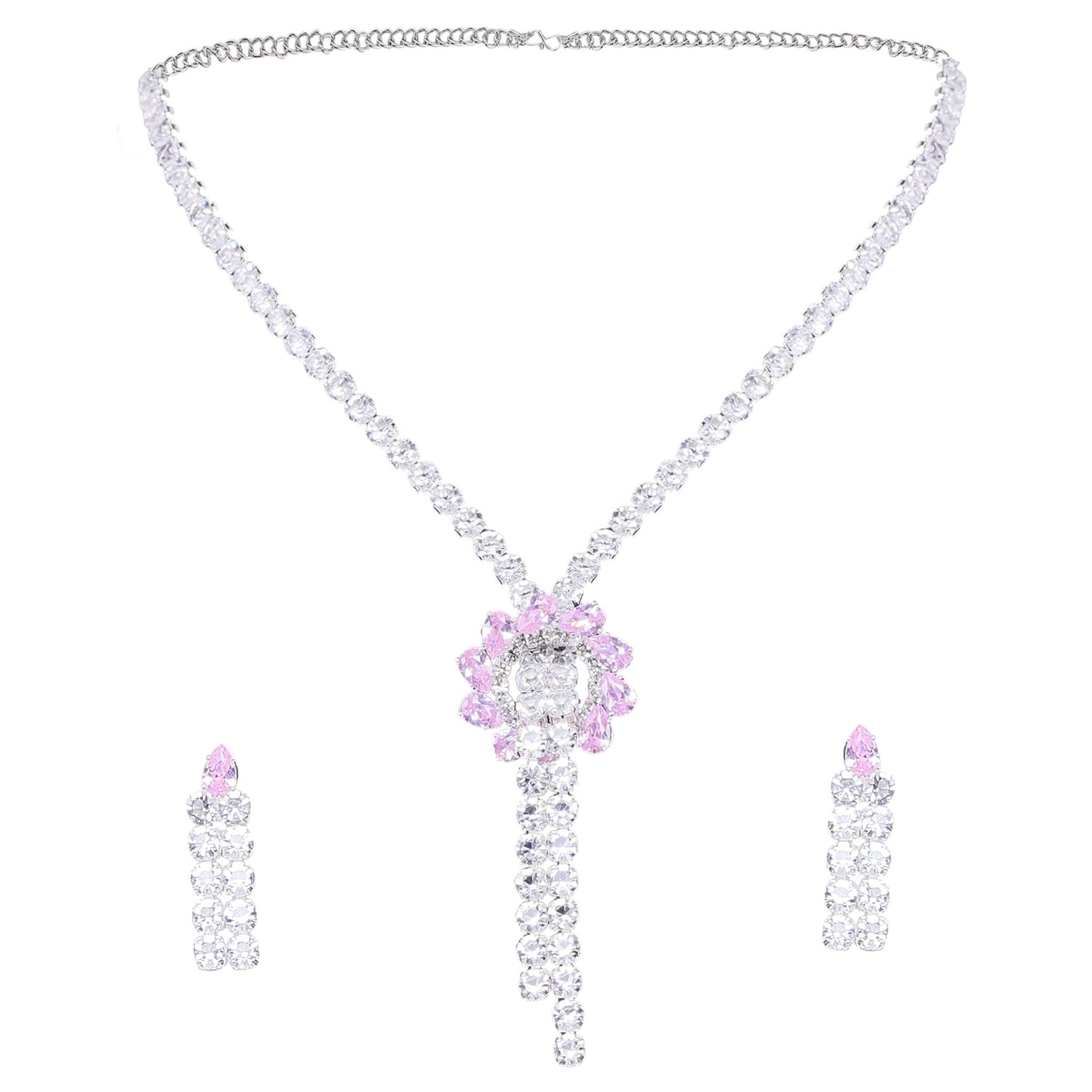 Floral Drop Necklace Set - DIPME