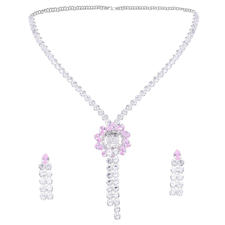 Floral Drop Necklace Set - DIPME