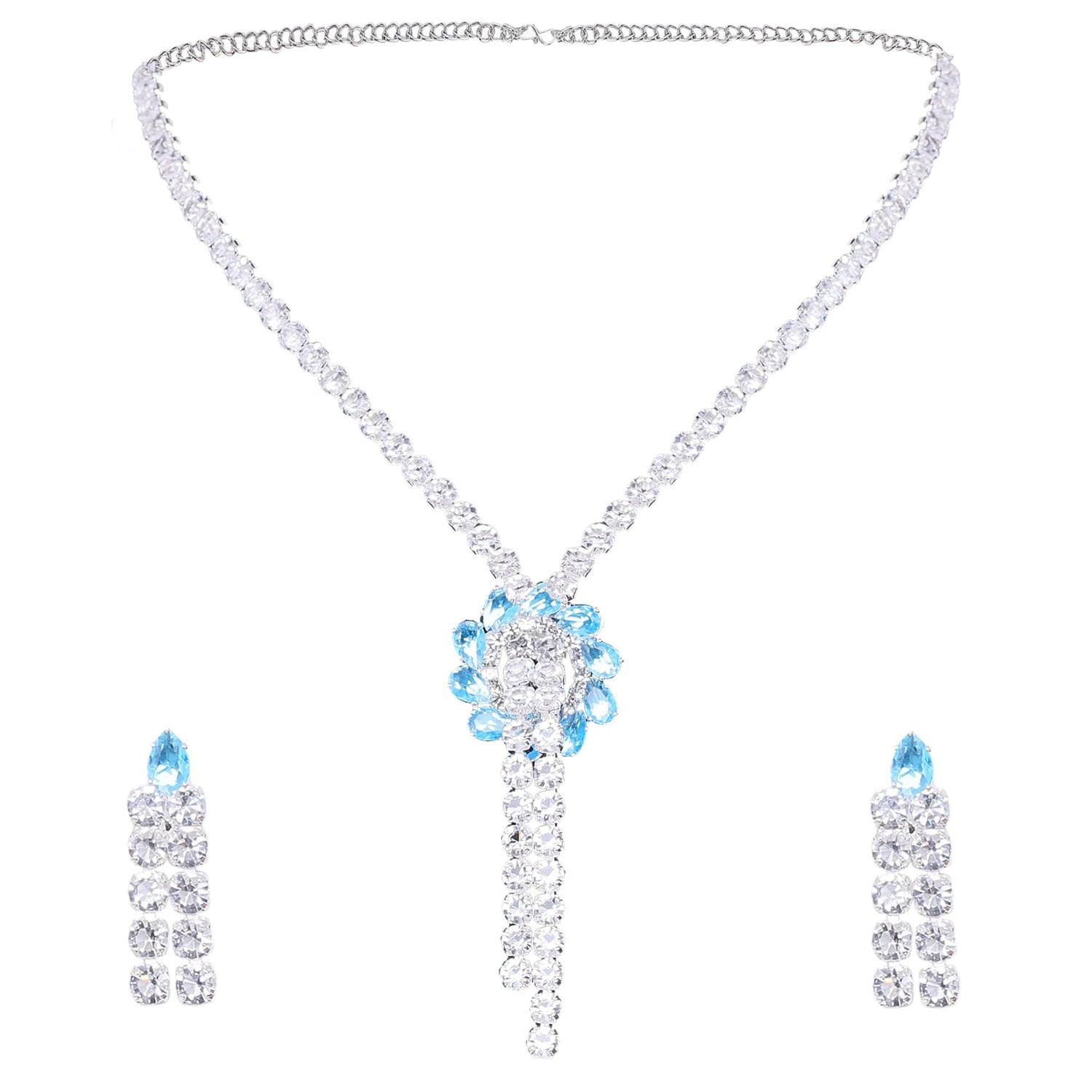 Floral Drop Necklace Set - DIPME