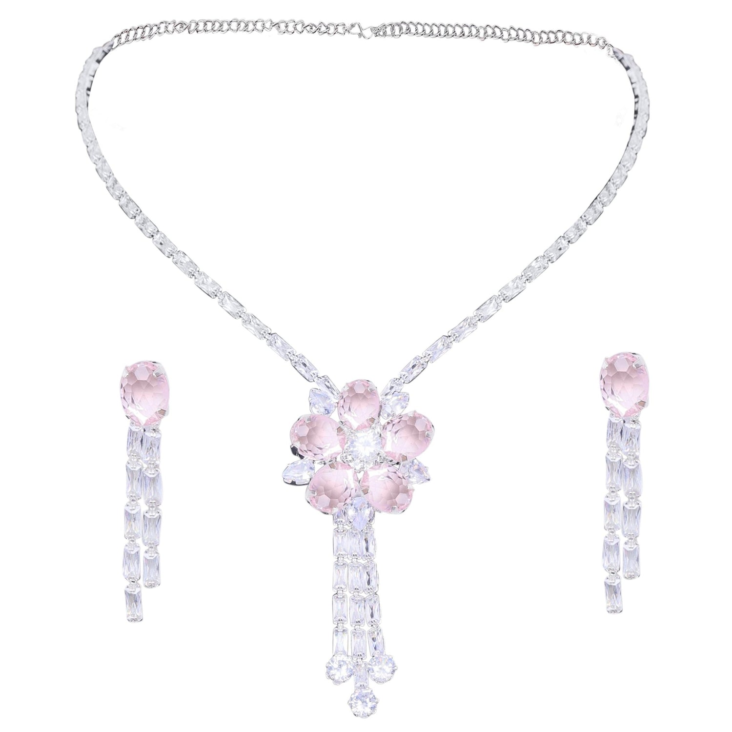 Floral Pendant Necklace Set - DIPME