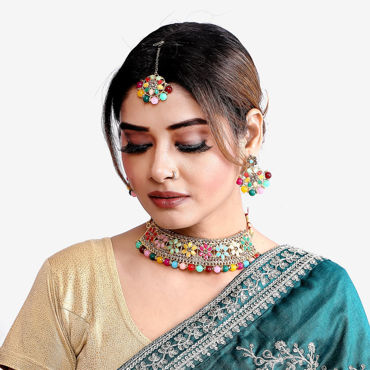 Floral Statement Choker Necklace - DIPME