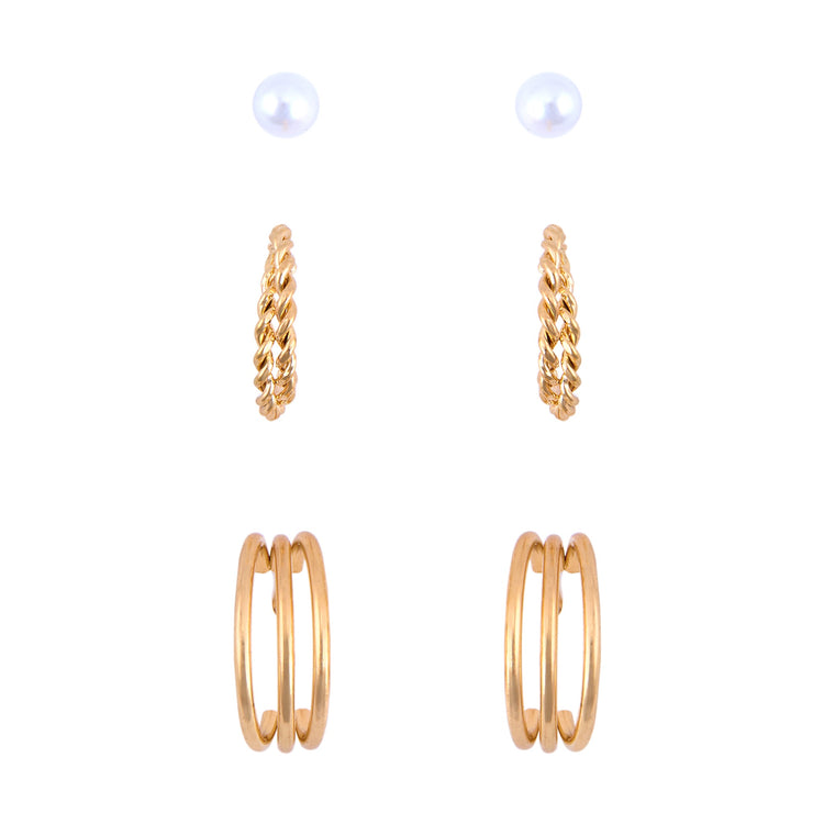 Korean Trend 9 Pair Earring Set - DIPME