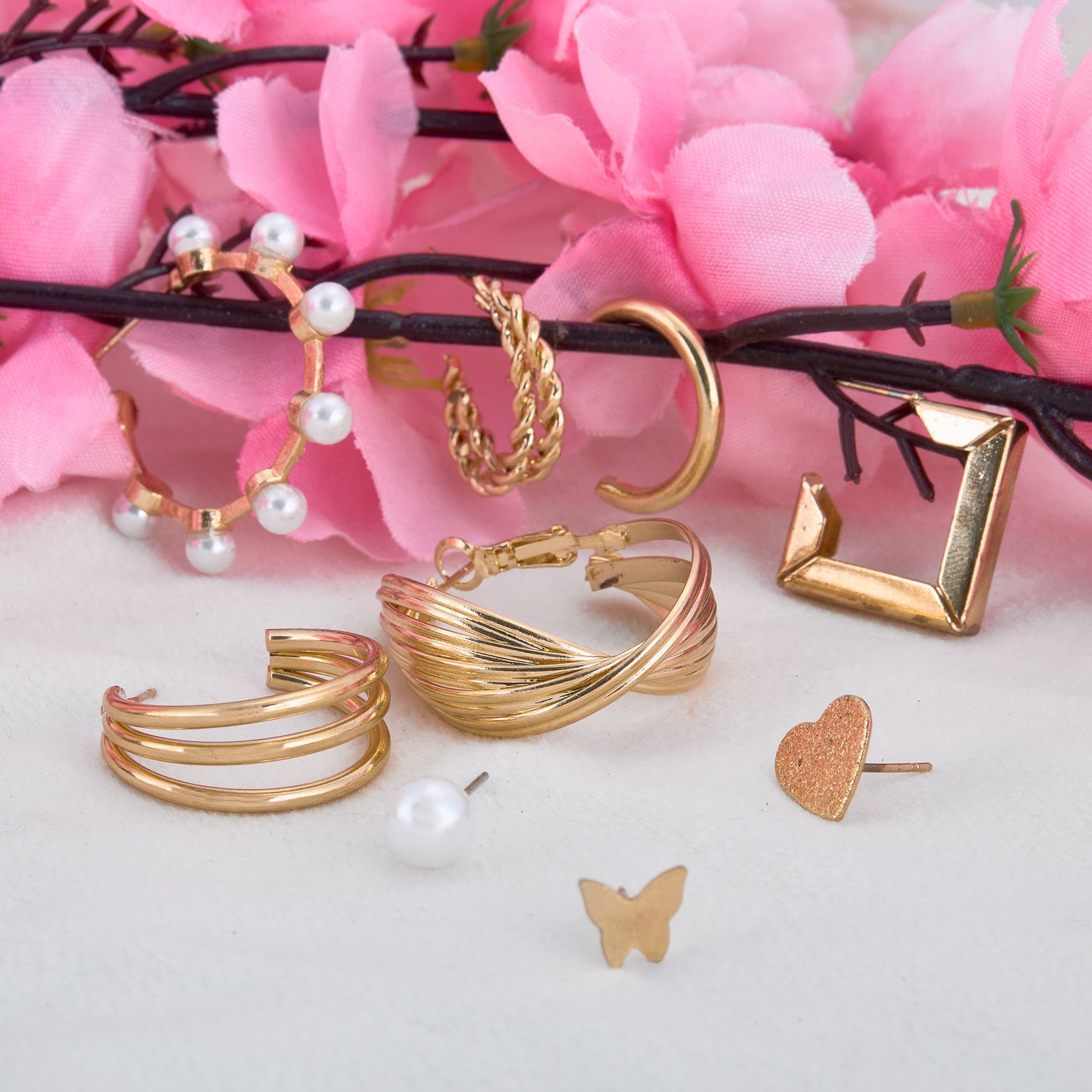 Korean Trend 9 Pair Earring Set - DIPME