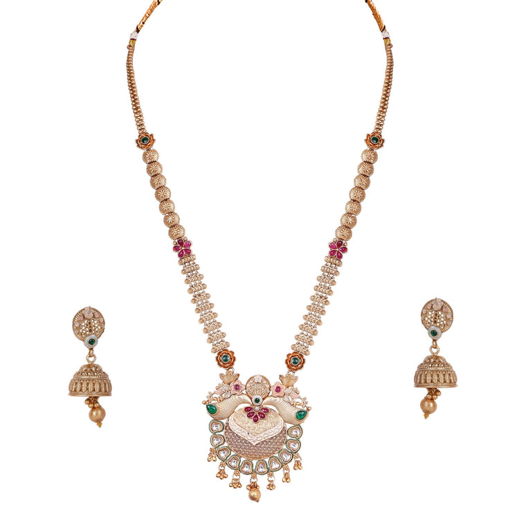 Kundan Temple Necklace Set - DIPME
