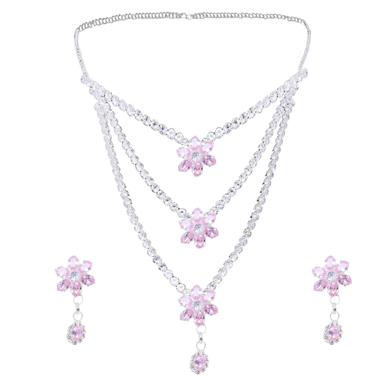 Layered Floral Necklace Set - DIPME