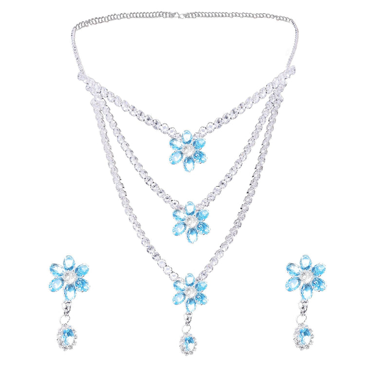 Layered Floral Necklace Set - DIPME