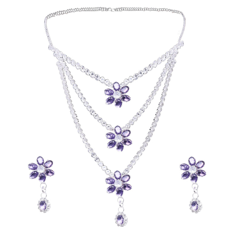 Layered Floral Necklace Set - DIPME