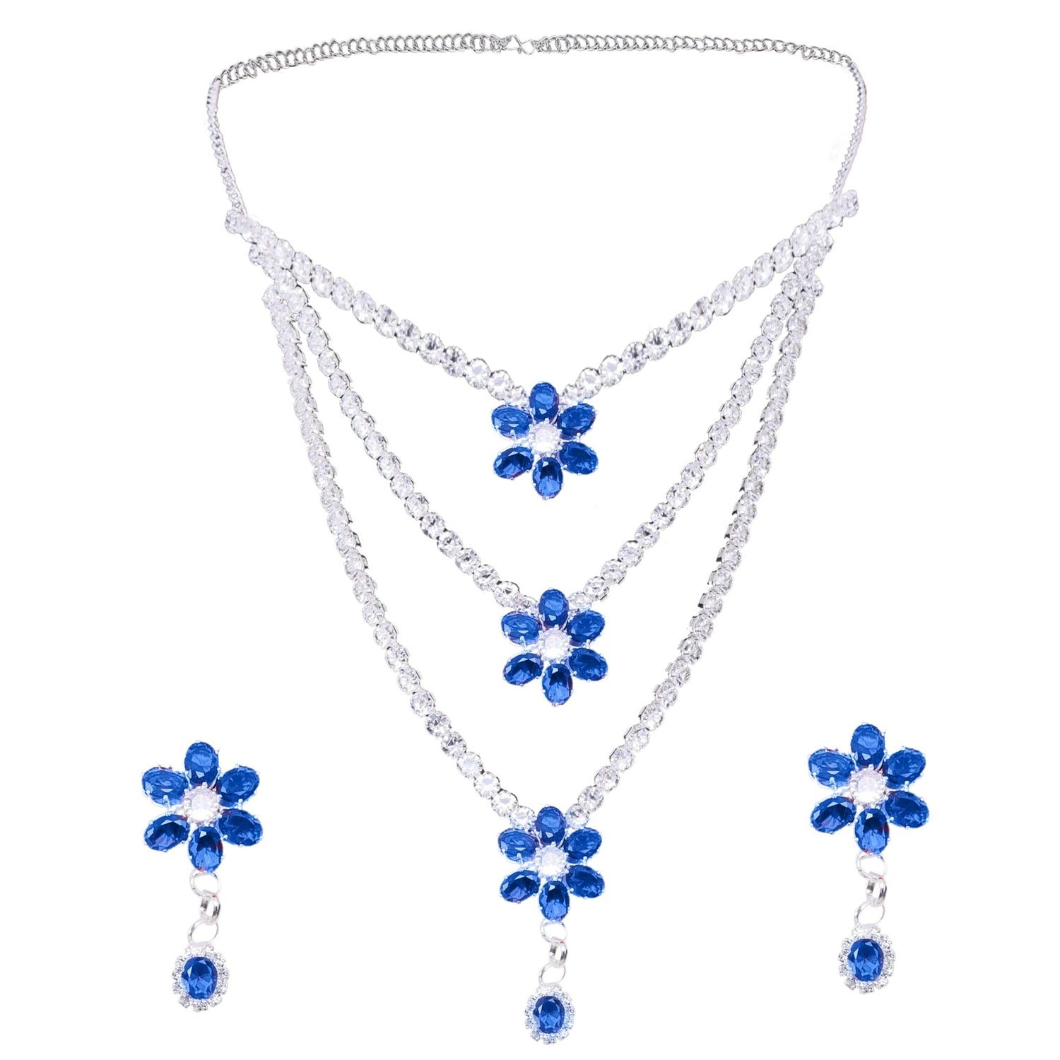 Layered Floral Necklace Set - DIPME