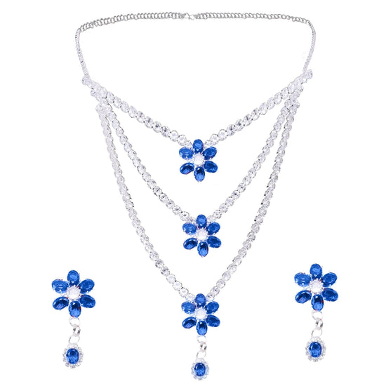 Layered Floral Necklace Set - DIPME