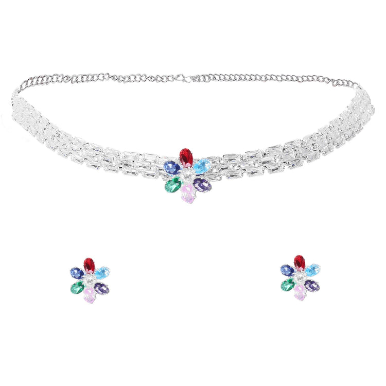 Multicolor Floral Choker - DIPME