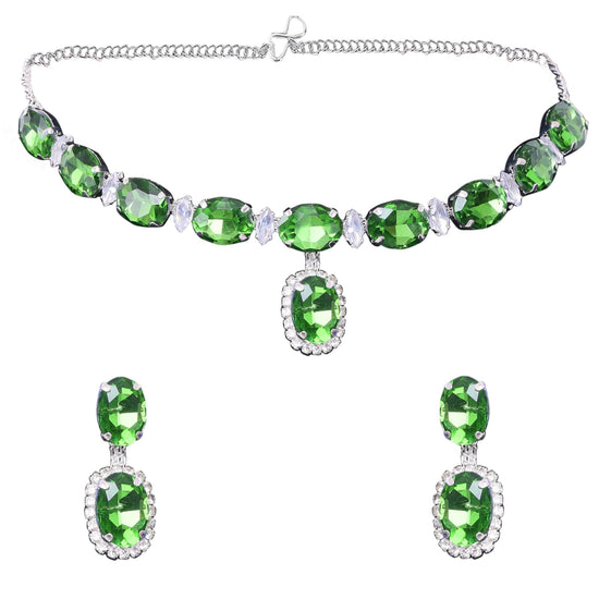 Oval Drop Necklace Set - DIPME
